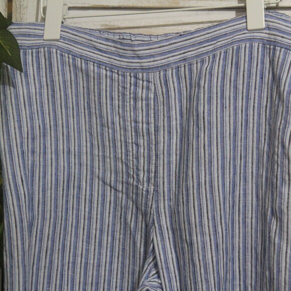 L Chico’s 100% Linen Striped Pants - Picture 7 of 13